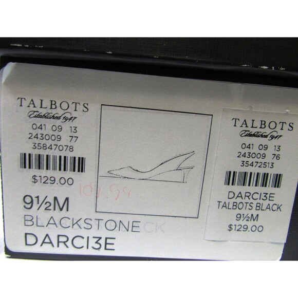 Talbots Shoes Womens Size 9.5M Darci3E Leather Slingback Heels Dressy Dark Blue - Picture 3 of 16